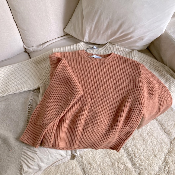 Two sweater knits in cream and light peach colour, Zara size S (pre-owned). - Picture 6 of 6
